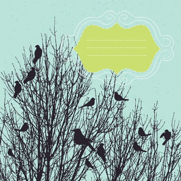 Oiseaux dans la brousse — Image vectorielle