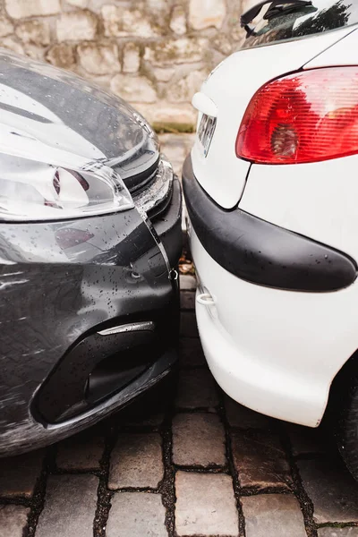 Araba Kazası Küçük Hasarlı Yol Kazası Sürücü Çatışması — Stok fotoğraf