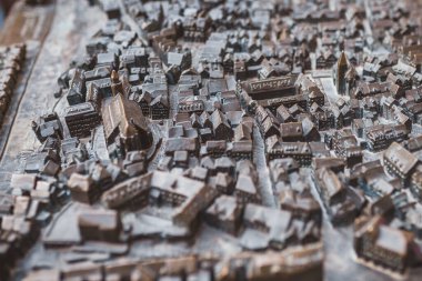 Tbingen şehir binasının 3 boyutlu ev ve caddelerinin modeli