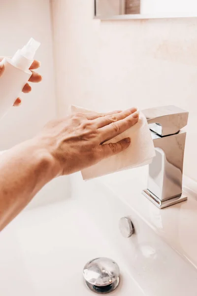 Pulverizador Séptico Para Tratamento Sanitário Artigos Sanitários Locais Públicos Procedimento — Fotografia de Stock