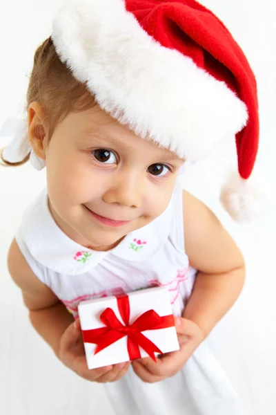 Chica en santa hat — Foto de Stock