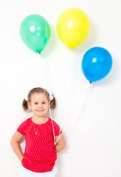 Girl with balloons — Stock Photo, Image