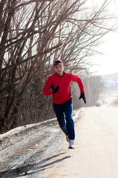 Jogging no inverno — Fotografia de Stock