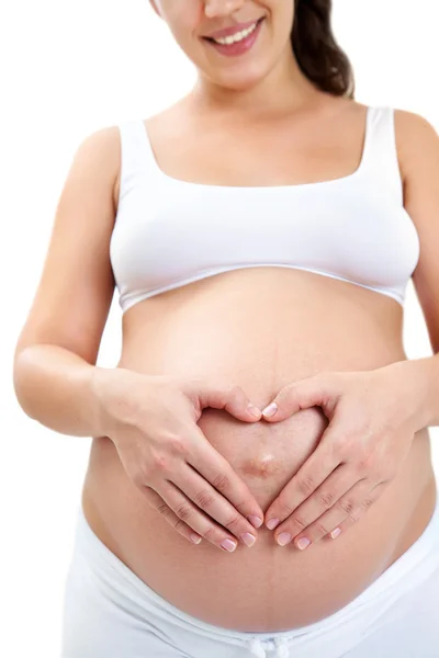 Herzförmiges Schwangerschaftsporträt — Stockfoto