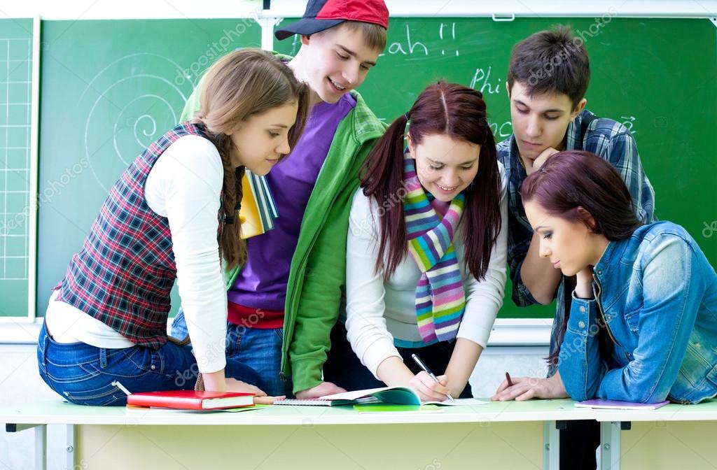 students studying