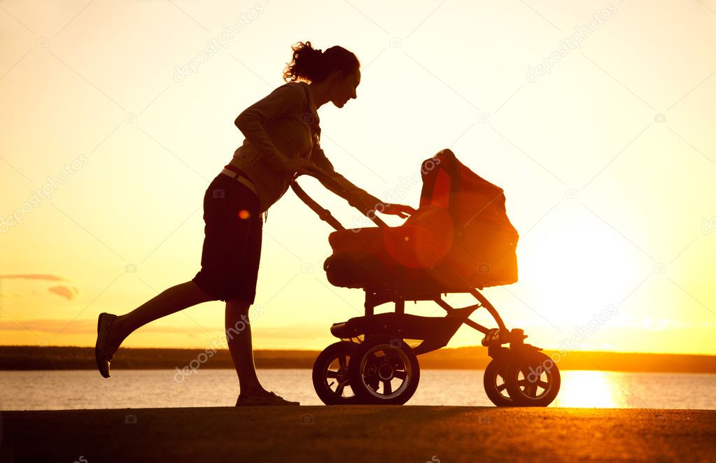 Mother with stroller