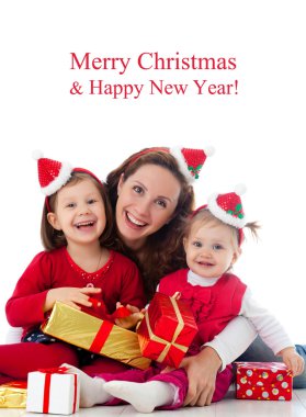 Mutlu aile Noel kutlaması