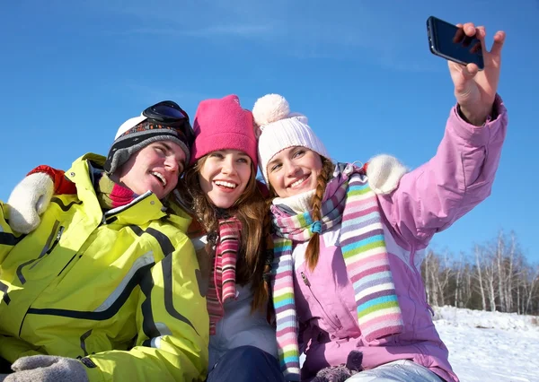 Amigos no inverno — Fotografia de Stock