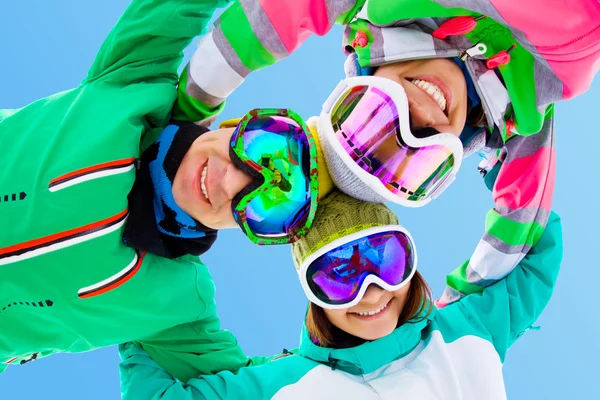 Frieds on ski resort — Stock Photo, Image