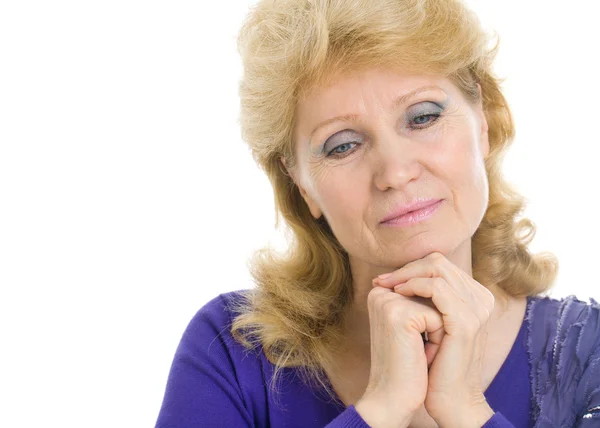 Kobieta w średnim wieku w stanie smutku — Zdjęcie stockowe