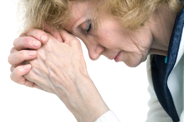 Praying senior woman — Stock Photo, Image