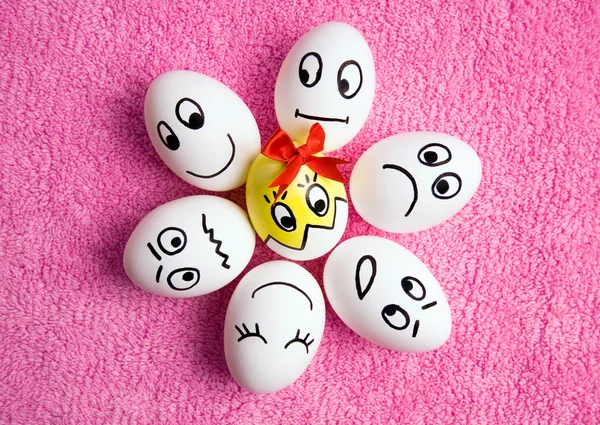 Funny Easter eggs — Stock Photo, Image