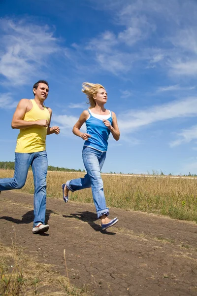 Seniorer jogging — Stockfoto