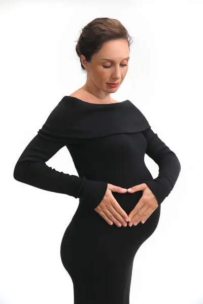 Joven Mujer Embarazada Hermosa Esperando Nacimiento Bebé Imagen de stock