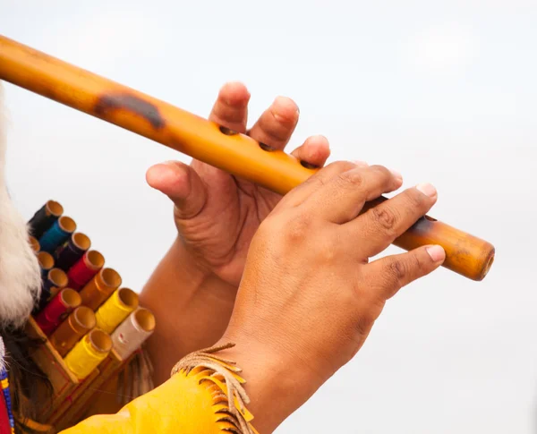 Playing flute — Stock Photo, Image