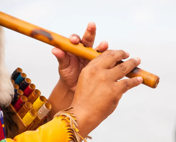 Playing flute — Stock Photo, Image