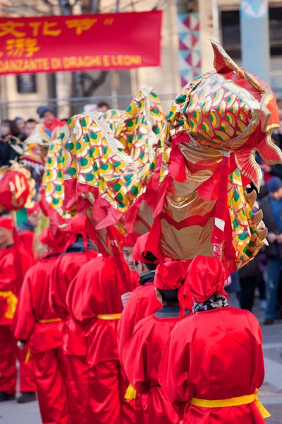 Chinese New Year parade in Milan — Stock Photo, Image