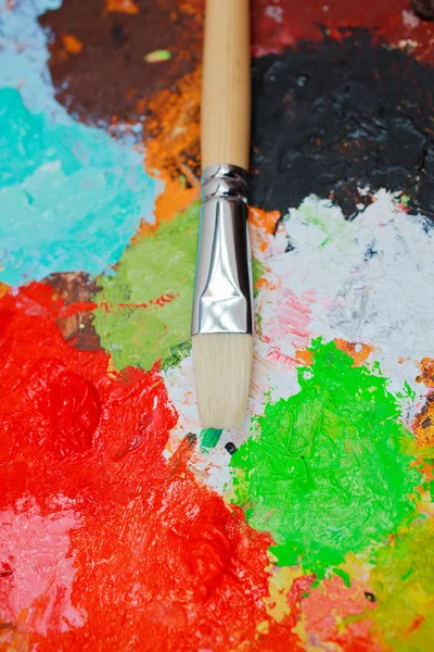 Paintbrush and colors — Stock Photo, Image