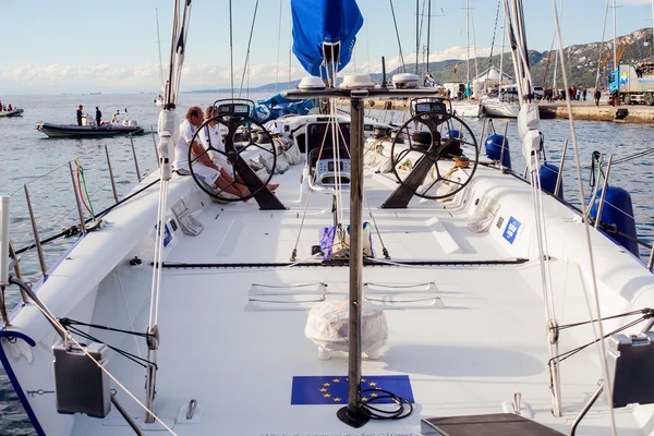 Barcolana regatta boat — Stock Photo, Image