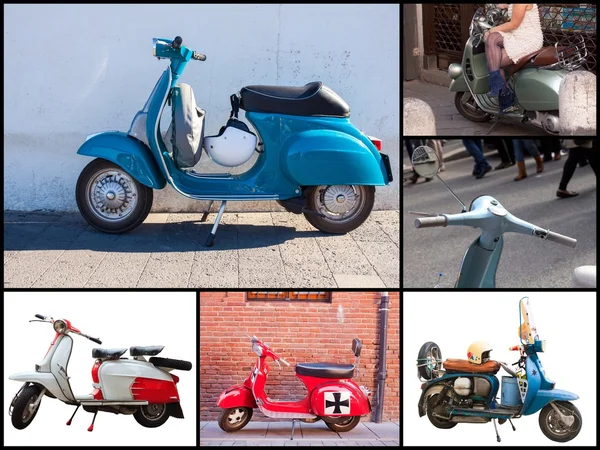 Ensemble de scooters italiens Vintage Vespa — Photo