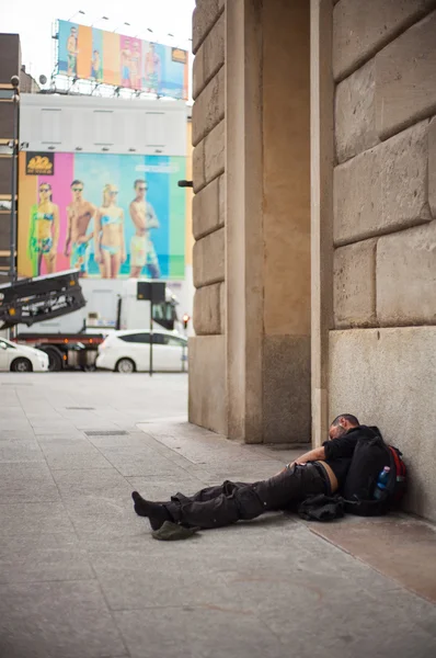 Homeless sleeping — Stok fotoğraf