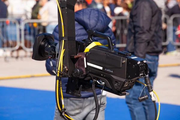 Caméra Sur Grue Dans Set Pour Télédiffusion — Photo