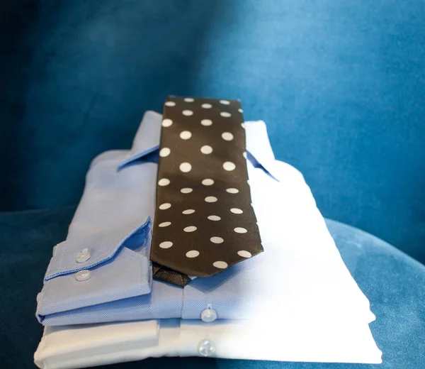Black Tie White Dots Shirts — Stock Photo, Image