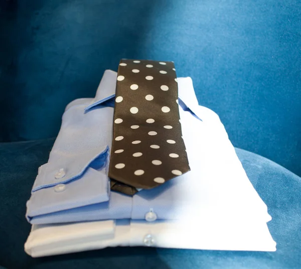 Black Tie White Dots Shirts — Stock Photo, Image