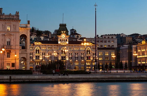 Trieste Nin Gün Batımındaki Manzarası Talya — Stok fotoğraf