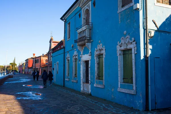 Burano Italy January View Old Blues House Burano Island January — Stock Photo, Image