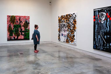 VENICE, ITALY - April 20: Painting of Charline von Heyl at the 59th International Art exhibition of Venice biennale on April 20, 2022