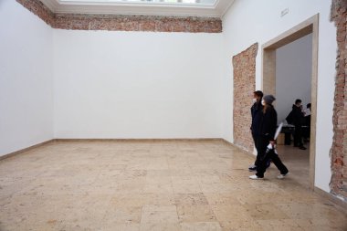 Venedik, İtalya - 20 Nisan: Maria Eichhorn, Yapı Taşımacılığı. Alman Pavyonu 2022, 59. Uluslararası Venedik Sanat Sergisi 20 Nisan 2022