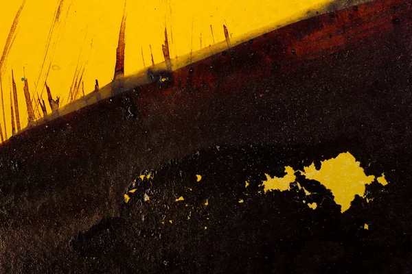 Soyut Resim Suluboya Ile Gerçekleştirilir Fırça Darbeleri Damlatma Tekniği Sarı — Stok fotoğraf