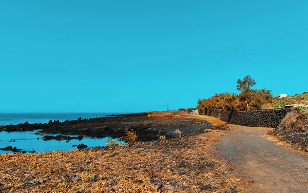 Road Next Sea Linosa Island Sicily — Stock Photo, Image