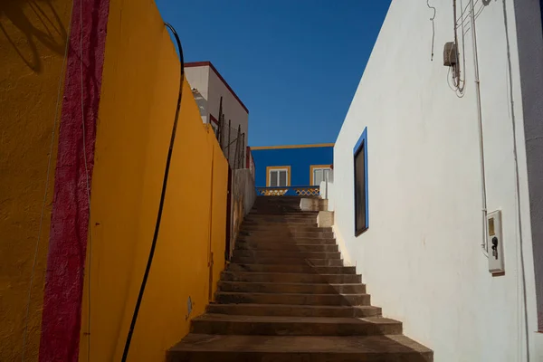 Vista Escadaria Rua Típica Linosa Sicília — Fotografia de Stock