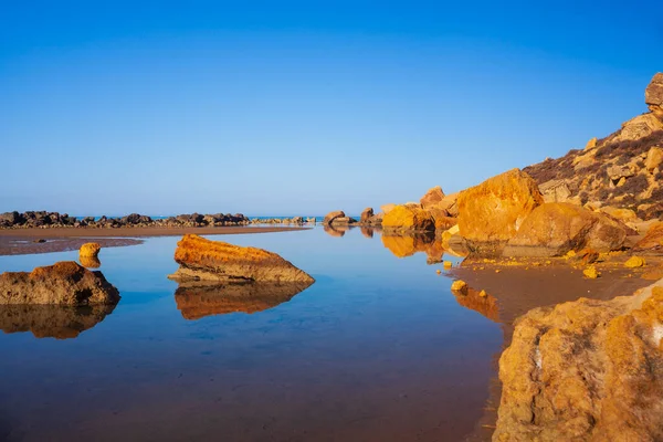 Vista Panoramica Sulla Spiaggia Capo Rossello Realmonte Agrigento Sicilia — Foto Stock