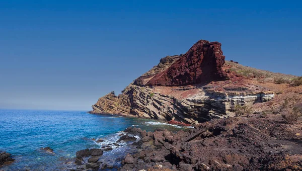 Vue Sur Plage Lave Linosa Appelée Calcarella Sicile Italie — Photo