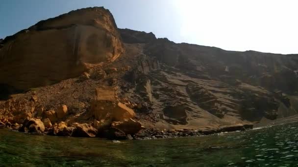 Вид Вулкан Ліноса Під Назвою Монте Нерон Пляжі Cala Pozzolana Ліцензійні Стокові Відеоролики