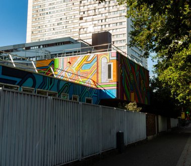 Paris, France - July, 13: Typical graffiti and street art of the 13th arrondissement of Paris on July 13, 2022