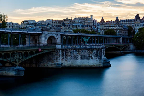 Sunset View Pont Bir Hakeim English Bridge Bir Hakeim Formerly — Zdjęcie stockowe