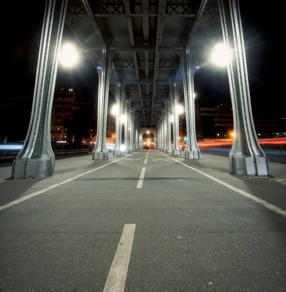 View Bridge Bir Hakeim Called Pont Passy Night Paris France — Stock Photo, Image