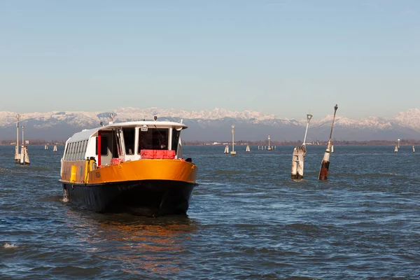 View Typical Vaporetto Boat Grand Canal Venice Vaporetto Venetian Public — Photo