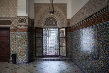 Interior of the Grand Mosque of Paris full of beautiful mosaics