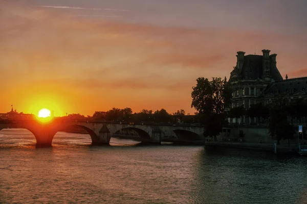 Вид Знаменитий Міст Під Назвою Понт Рояль Музей Лувр Заході — стокове фото