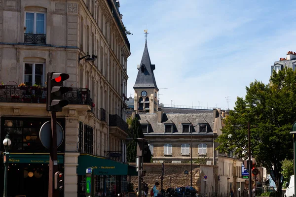 Paris, France - July, 14: Bell tower of the Church St Medard on July 14, 2022