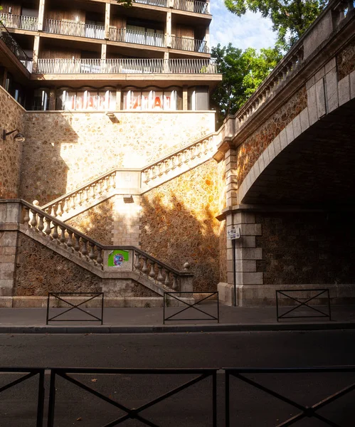 Paris France July Stairs Rue Tolbiac Rue Chevaleret Quartier Gare — Stockfoto