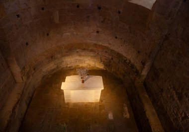 Altar in the crypt of the Saint Quitterie Church, Aire-sur-l'Adour. Nouvelle-Aquitaine, southwestern France