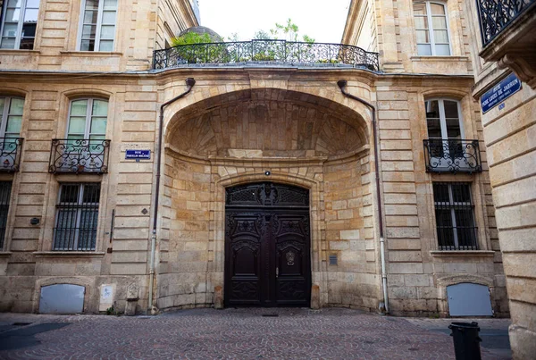 View Historic Door Medieval Walls Bordeaux France — Fotografia de Stock