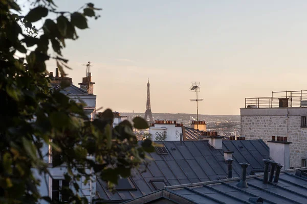 Torre Eiffel Atardecer Desde Cima Montmatre París Francia —  Fotos de Stock