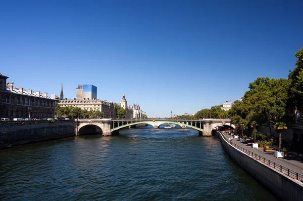 Kilátás Pont Arcole Hídra Szajna Folyón Párizsban Franciaországban — Stock Fotó